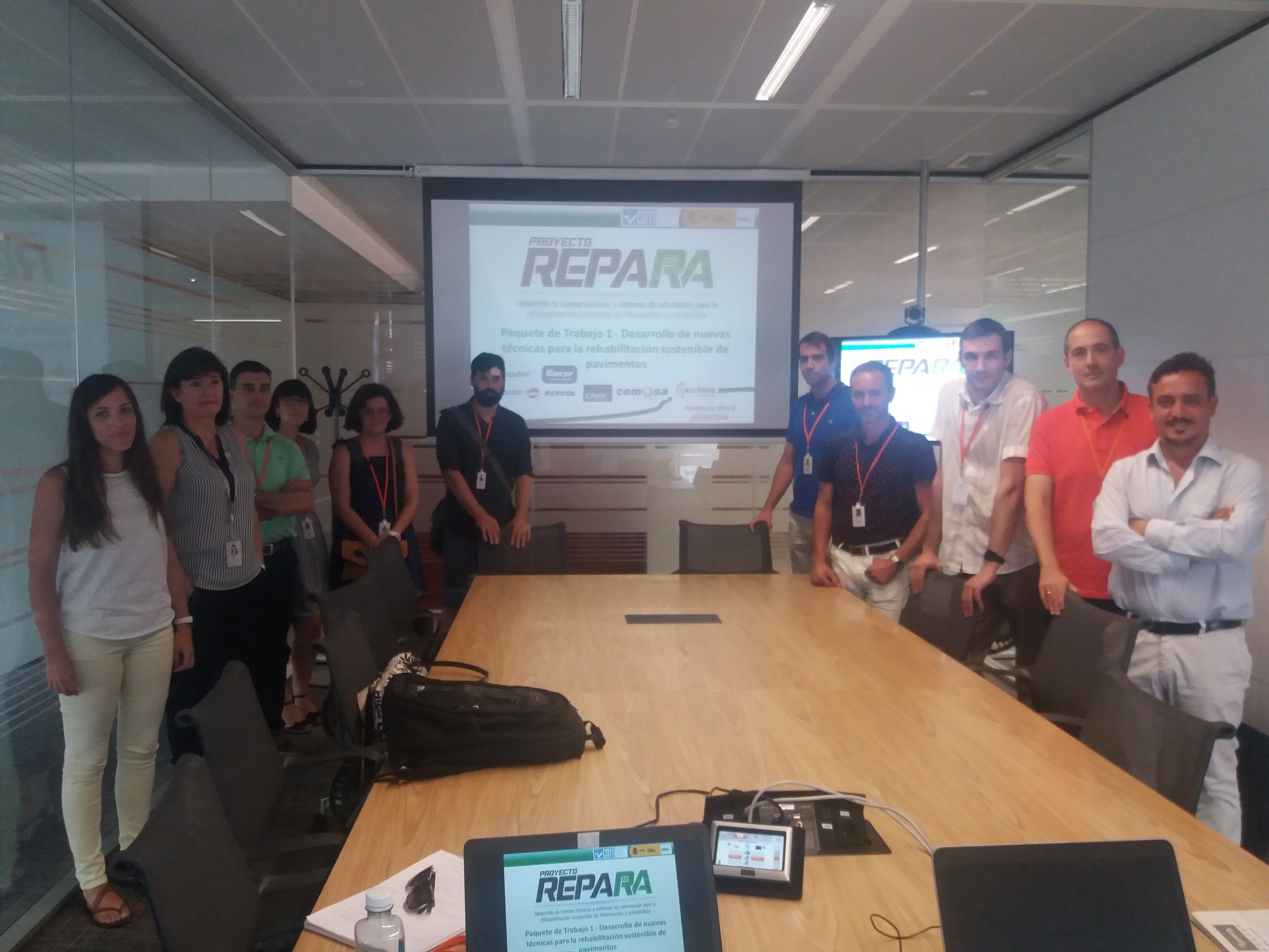 Los socios del proyecto Repara 2.0 en la reunión del 3 de septiembre de 2018 en el Campus Repsol de Madrid
